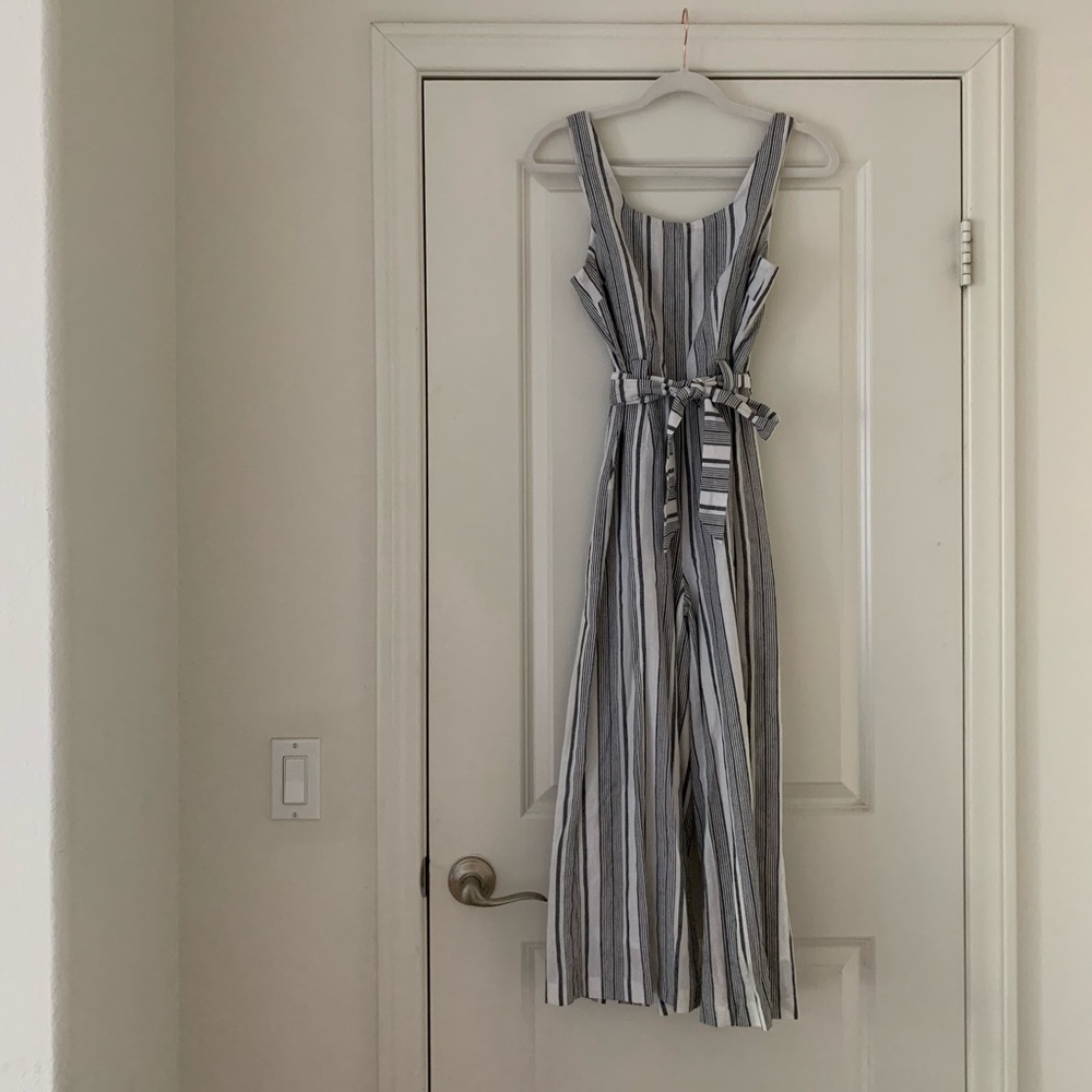 Striped jump suit
